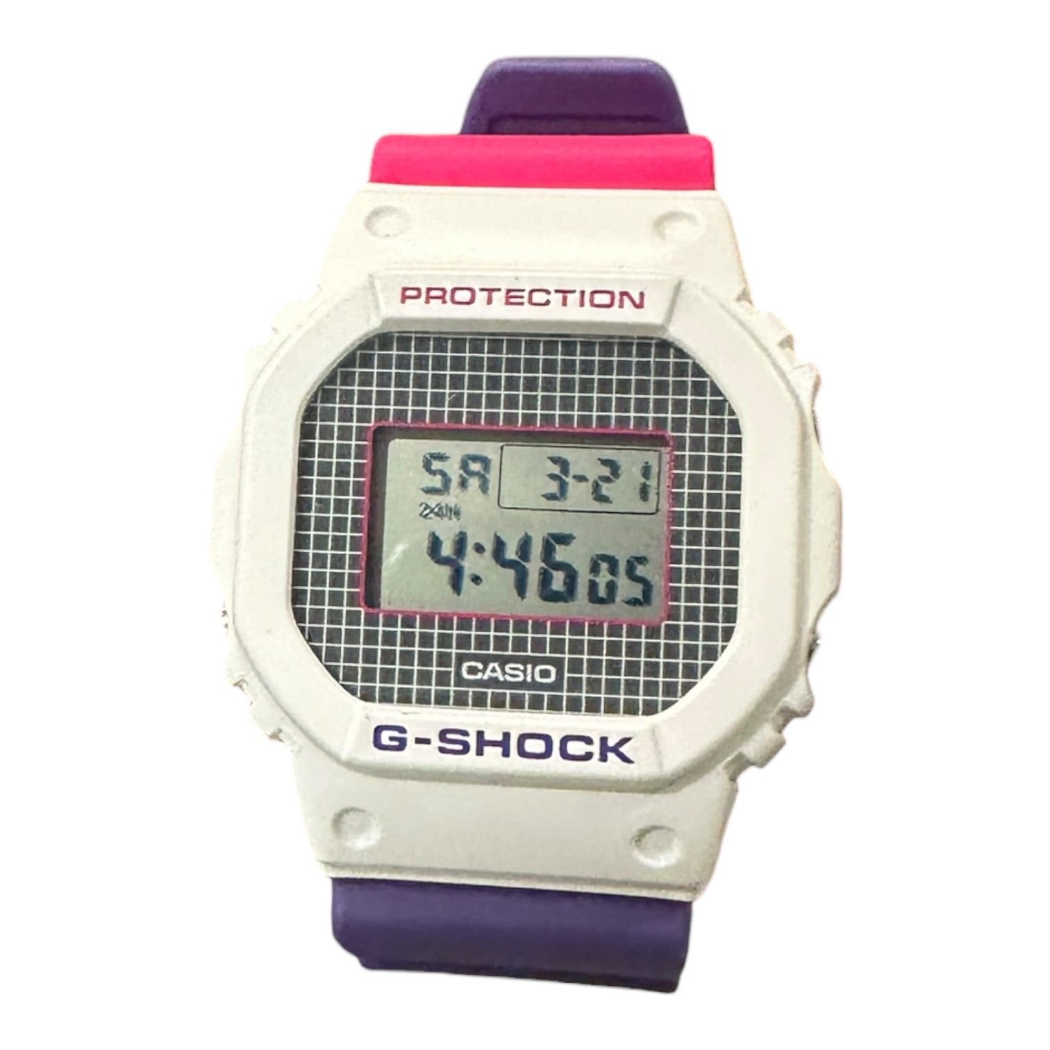 G Shock White/Pink/Purple/Grid Watch
