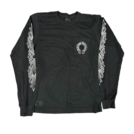 Chrome Hearts Black Scroll L/S Tee