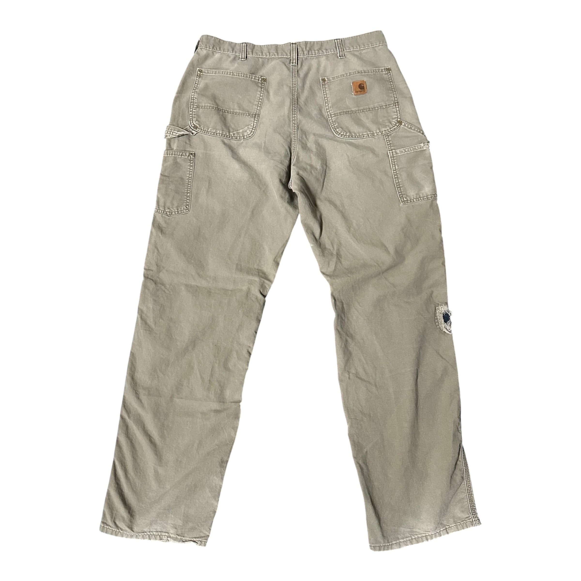 Vintage Carhartt Olive Green Distressed Double Knee(32x32)