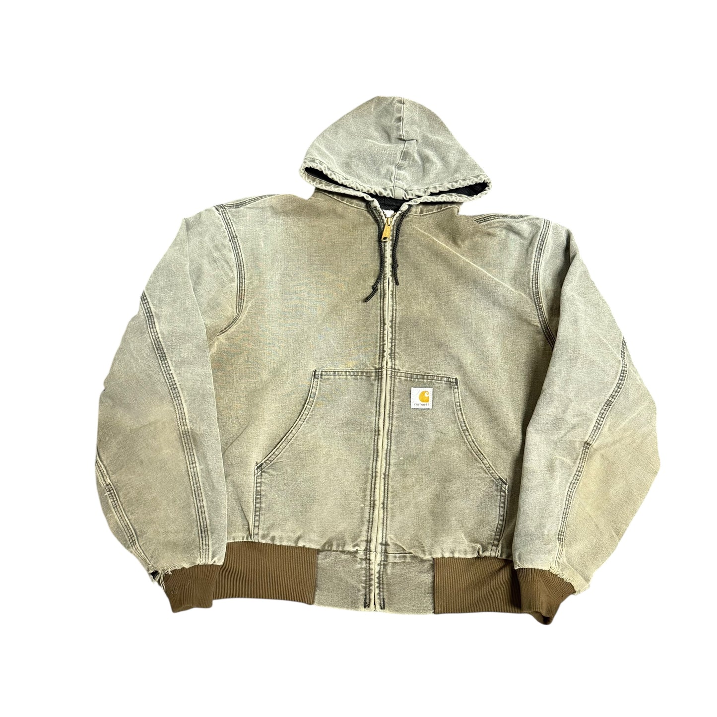 Light Brown Faded Hooded Carhartt Jacket
