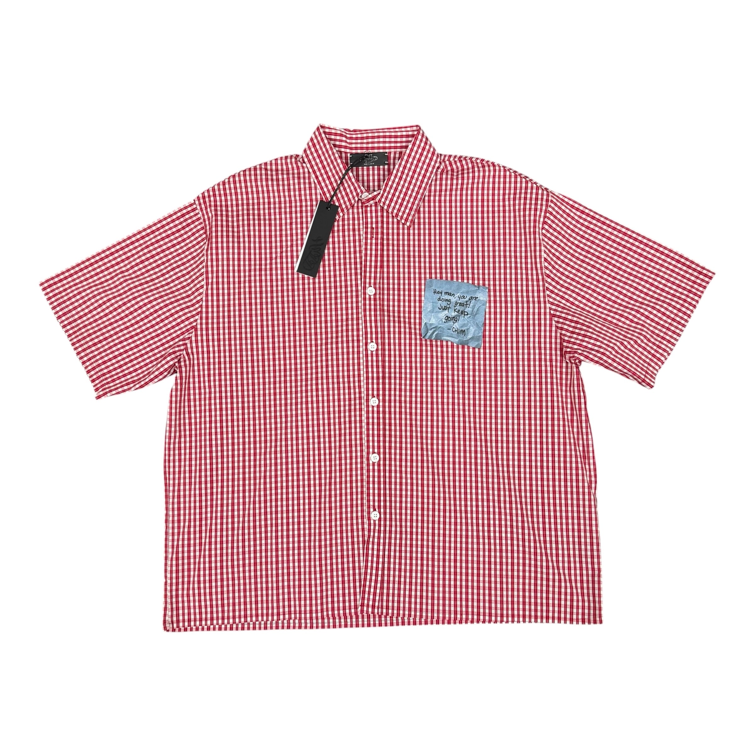 HMDD Daily Reminder Red Button-Up Shirt