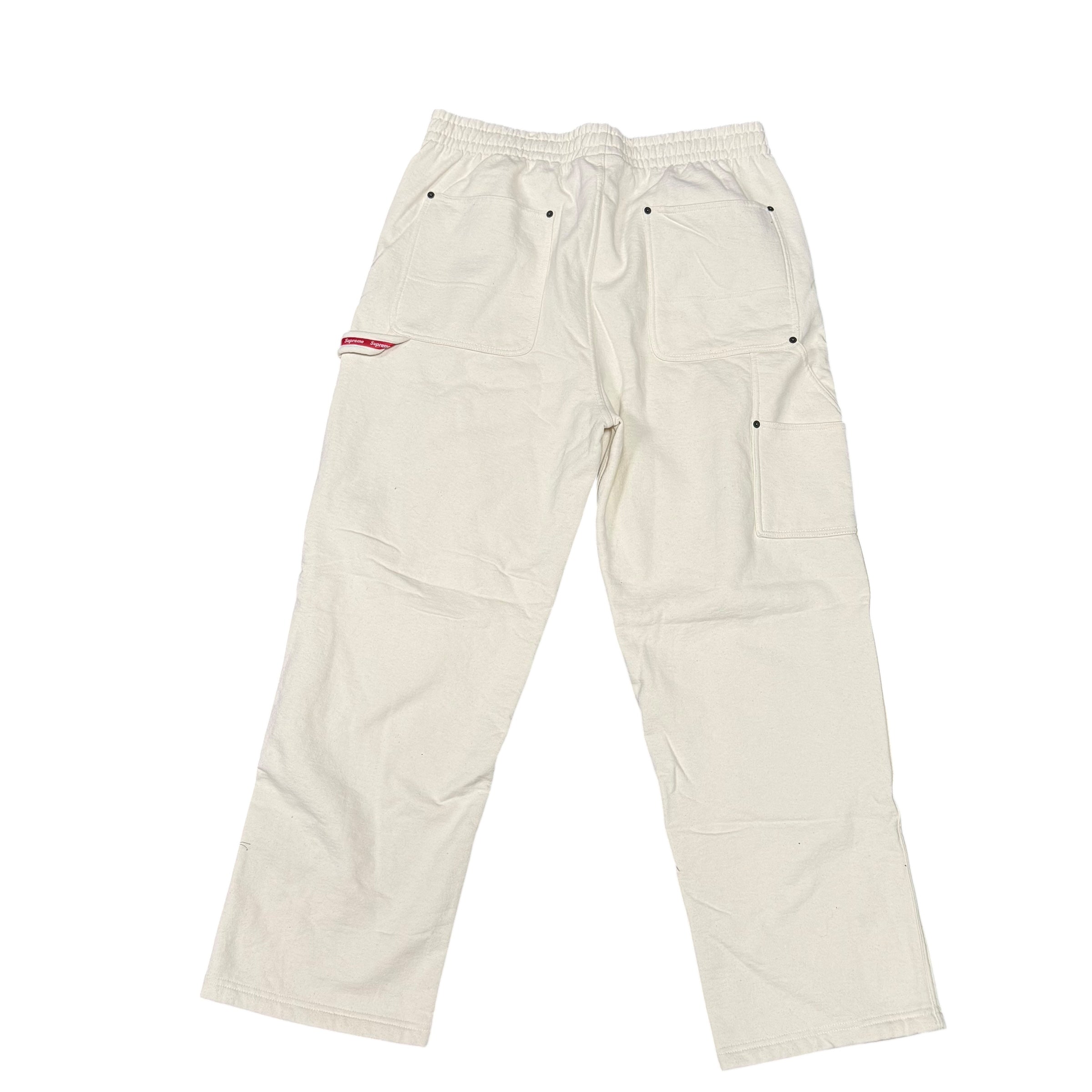 Supreme White Double Knee SweatPants