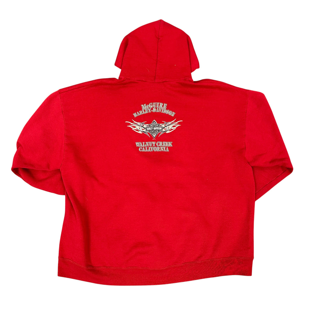 Vintage Harley Red Zip Hoodie