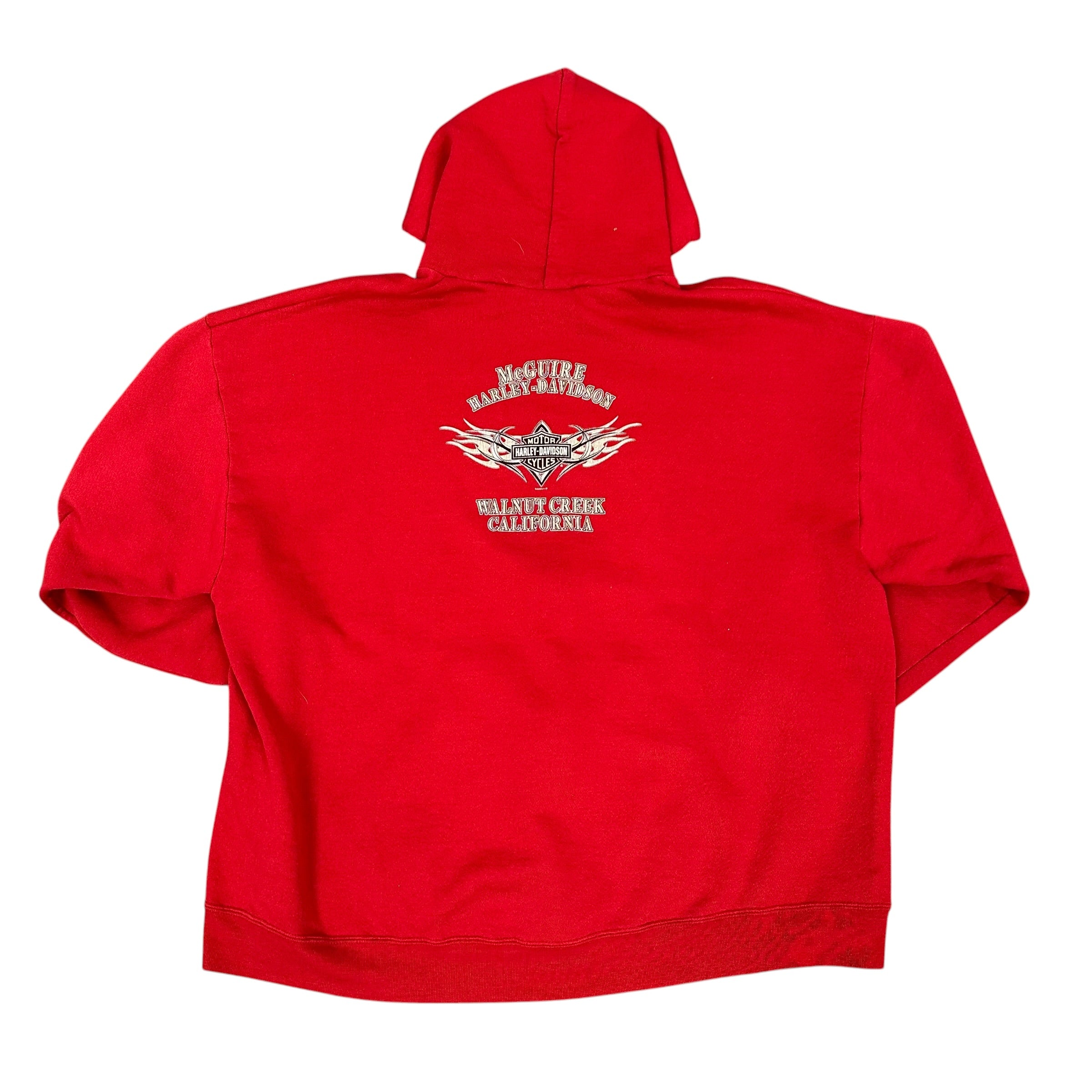 Vintage Harley Red Zip Hoodie