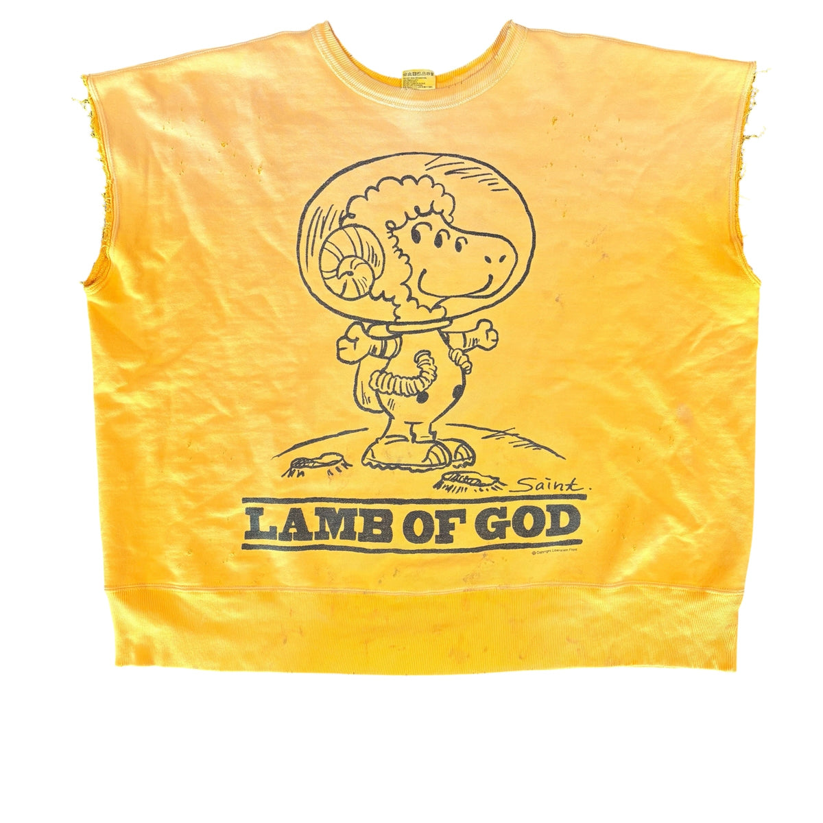 SAINT Michael Yellow Cutoff Crewneck