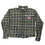 Vale Live Green/Purple Rhinestone Flannel