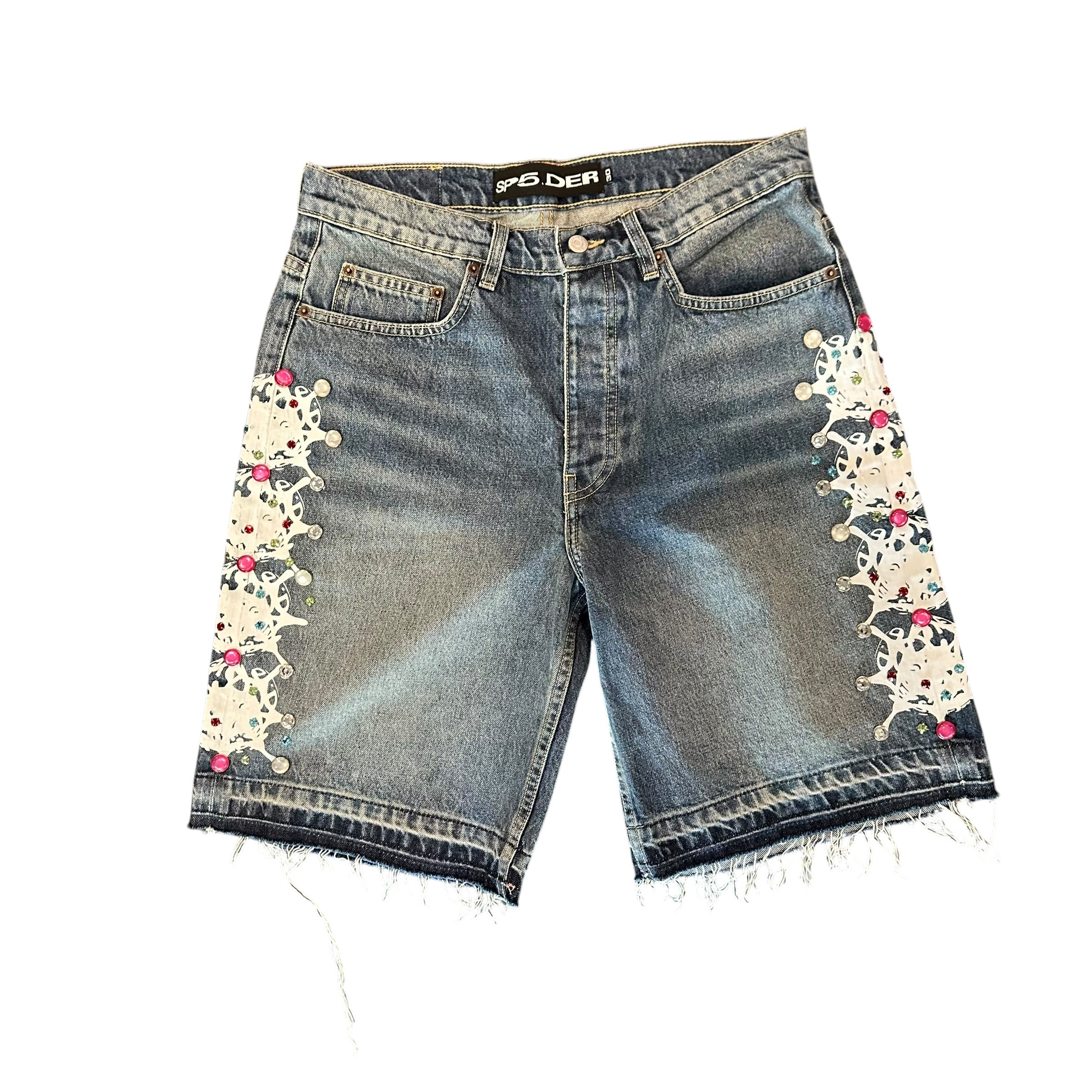 SP5DER Web Stone Denim Shorts