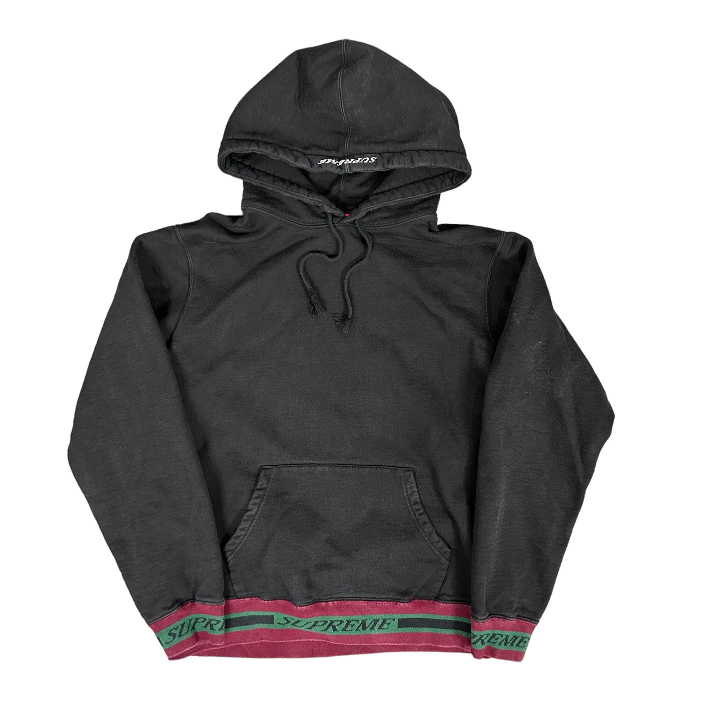 Black Supreme Hoodie Green/Maroon