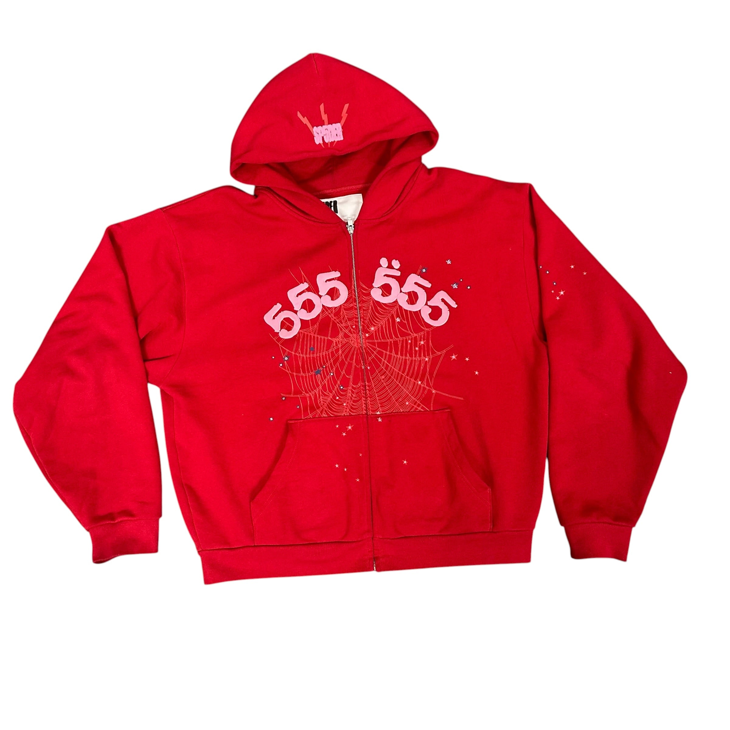 Sp5der Angel Number Zip Hoodie "Merlot"