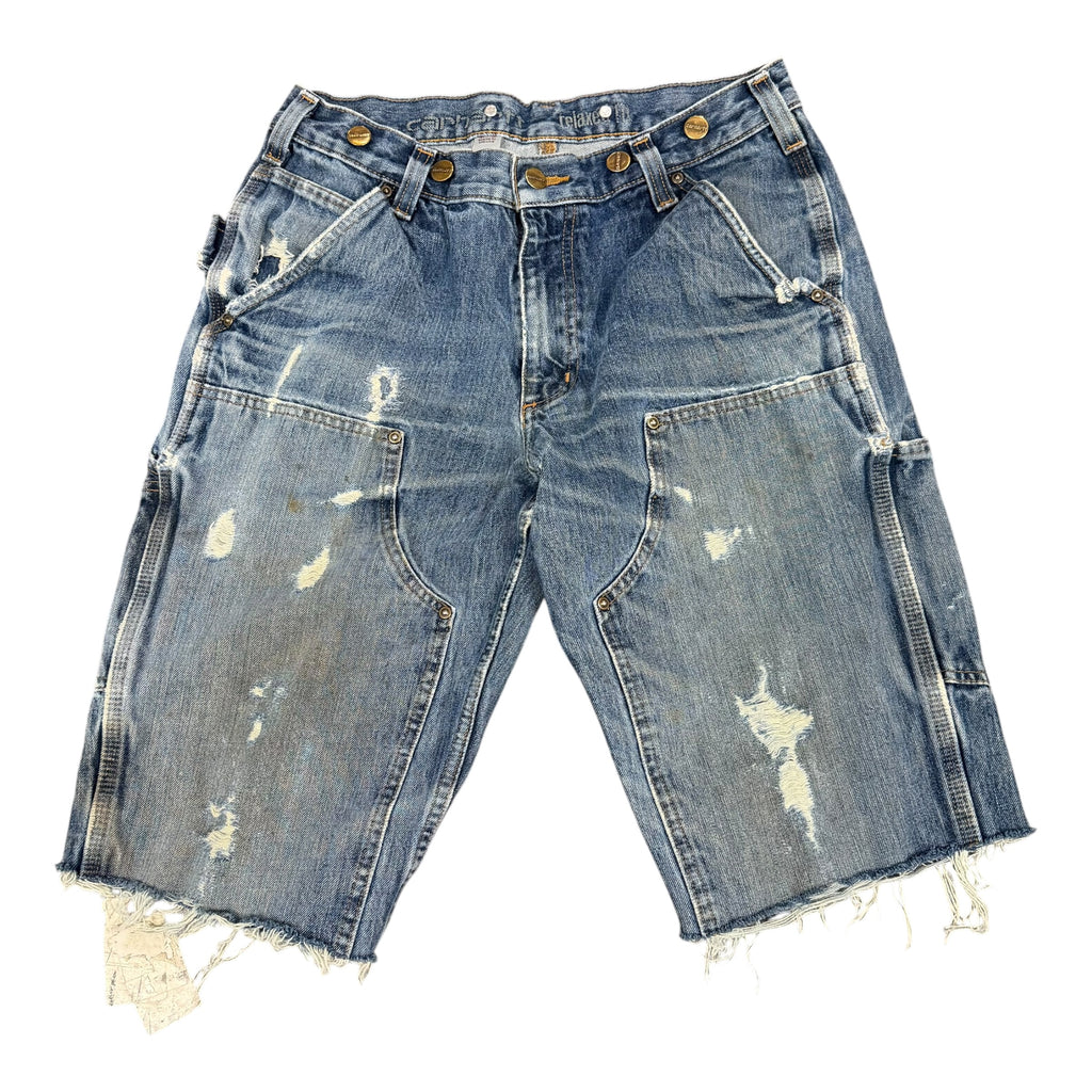 Vintage Carhartt Slim Blue Jean Double Knee Shorts(31)
