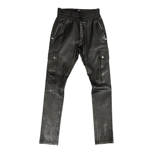 Amiri Black Leather Cargo Pants