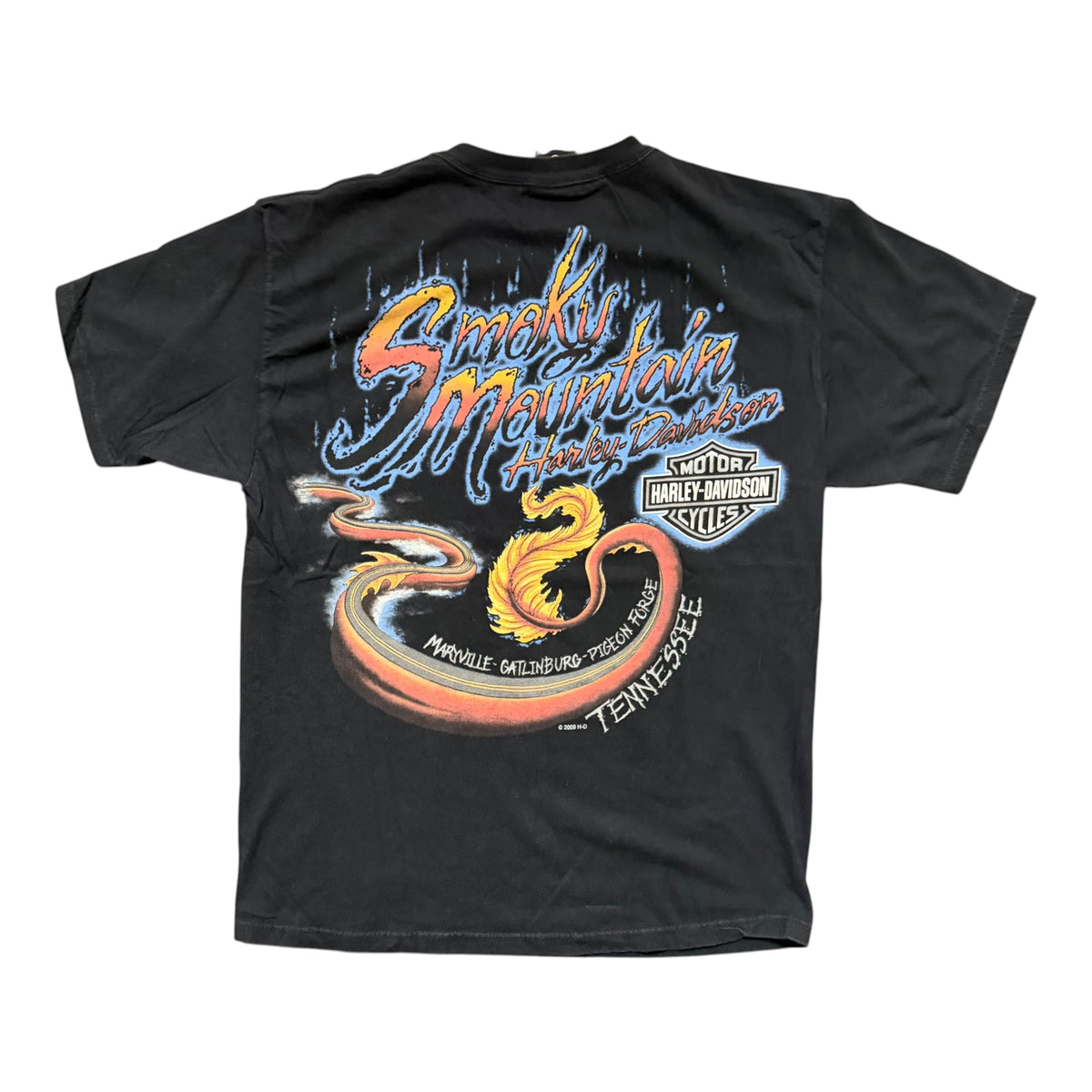 Vintage Black Harley Dragon Shirt