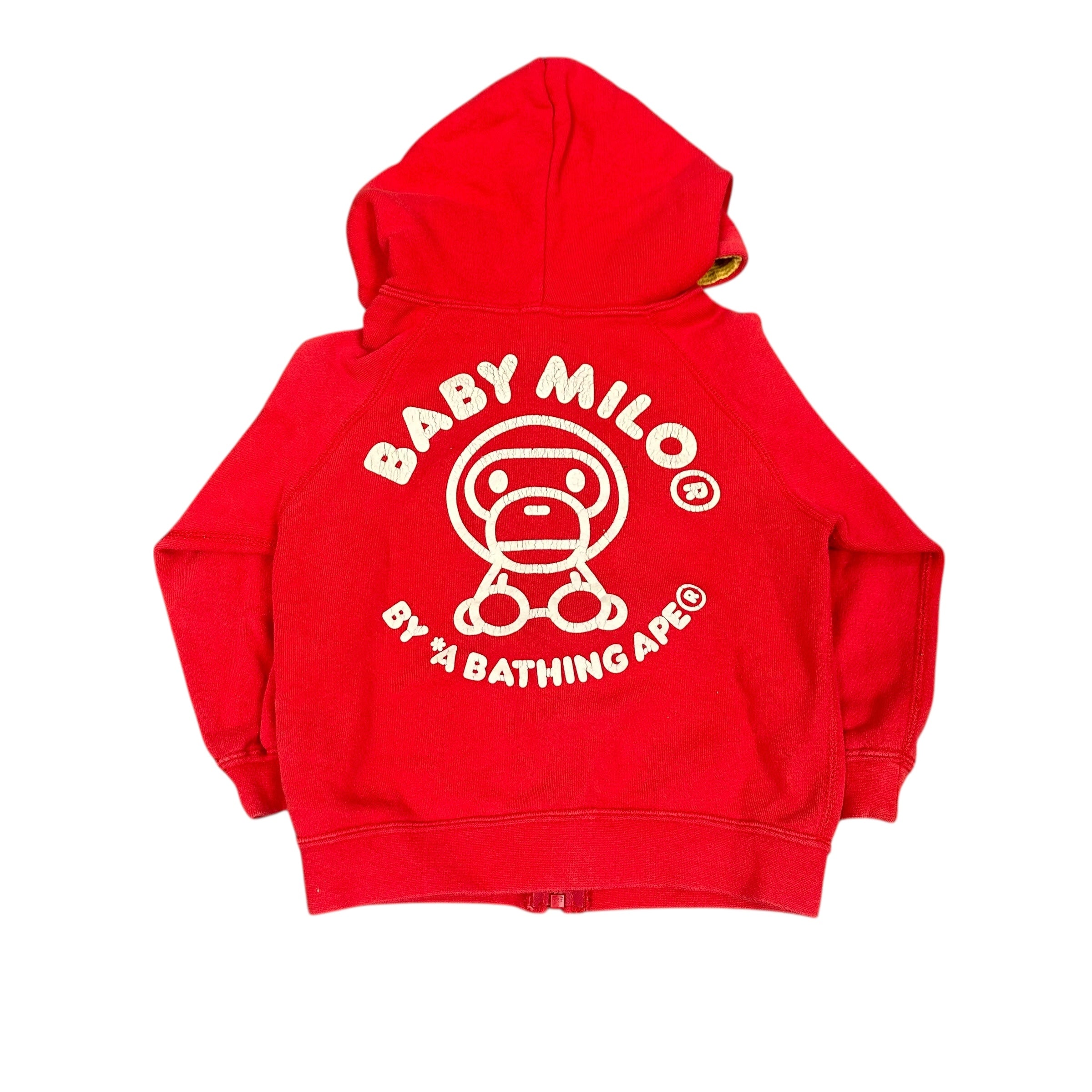 Bape Kids Baby Milo Red Zip Hoodie