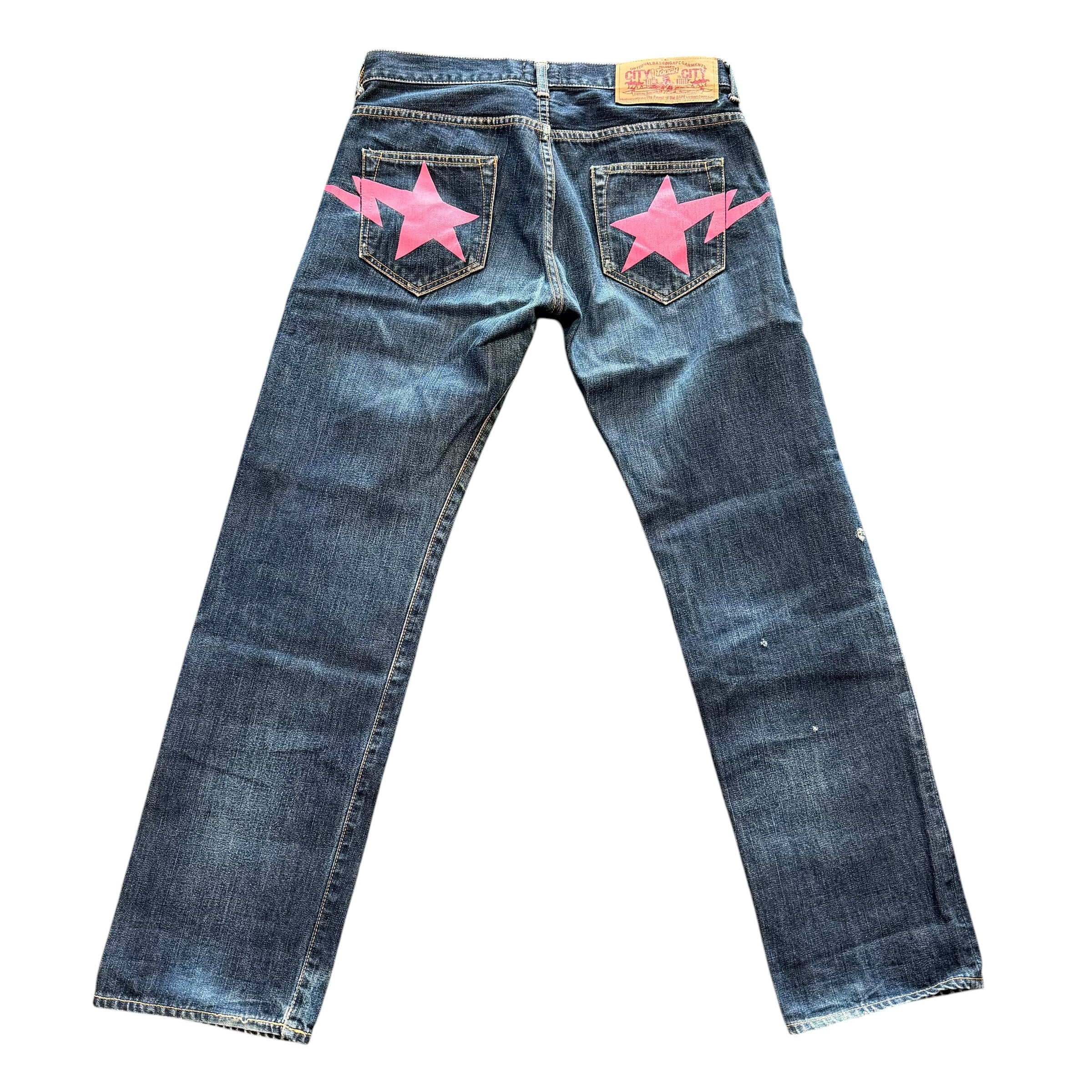 Bape Sta Blue/Pink Denim Jeans