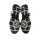 CHANEL Tweed Suede Calfskin CC Sneakers