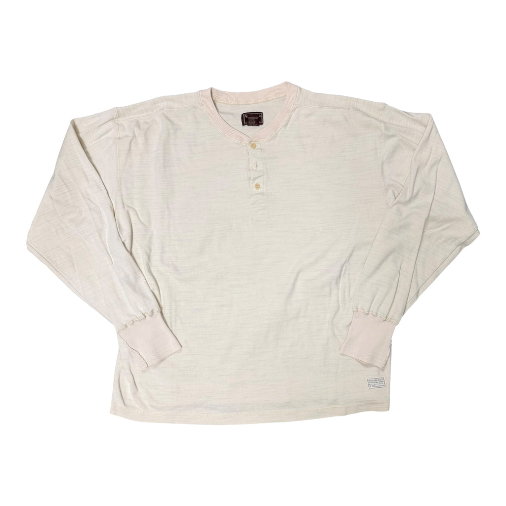 White Abercrombie Heavyweight Henley Longsleeve Shirt