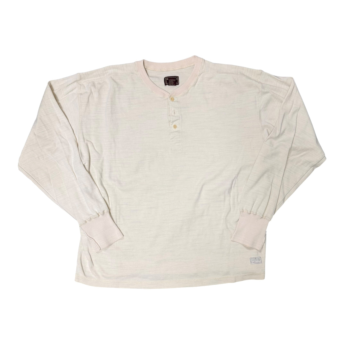 White Abercrombie Heavyweight Henley Longsleeve Shirt