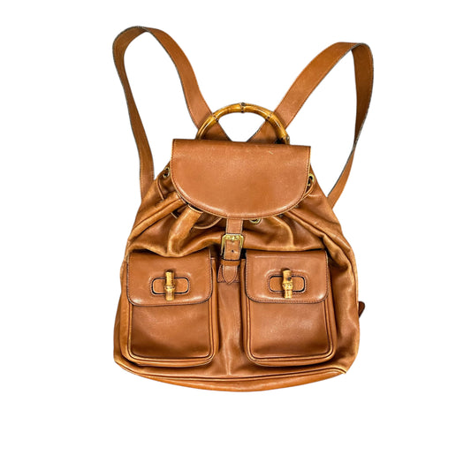 Gucci Brown Leather Book Bag