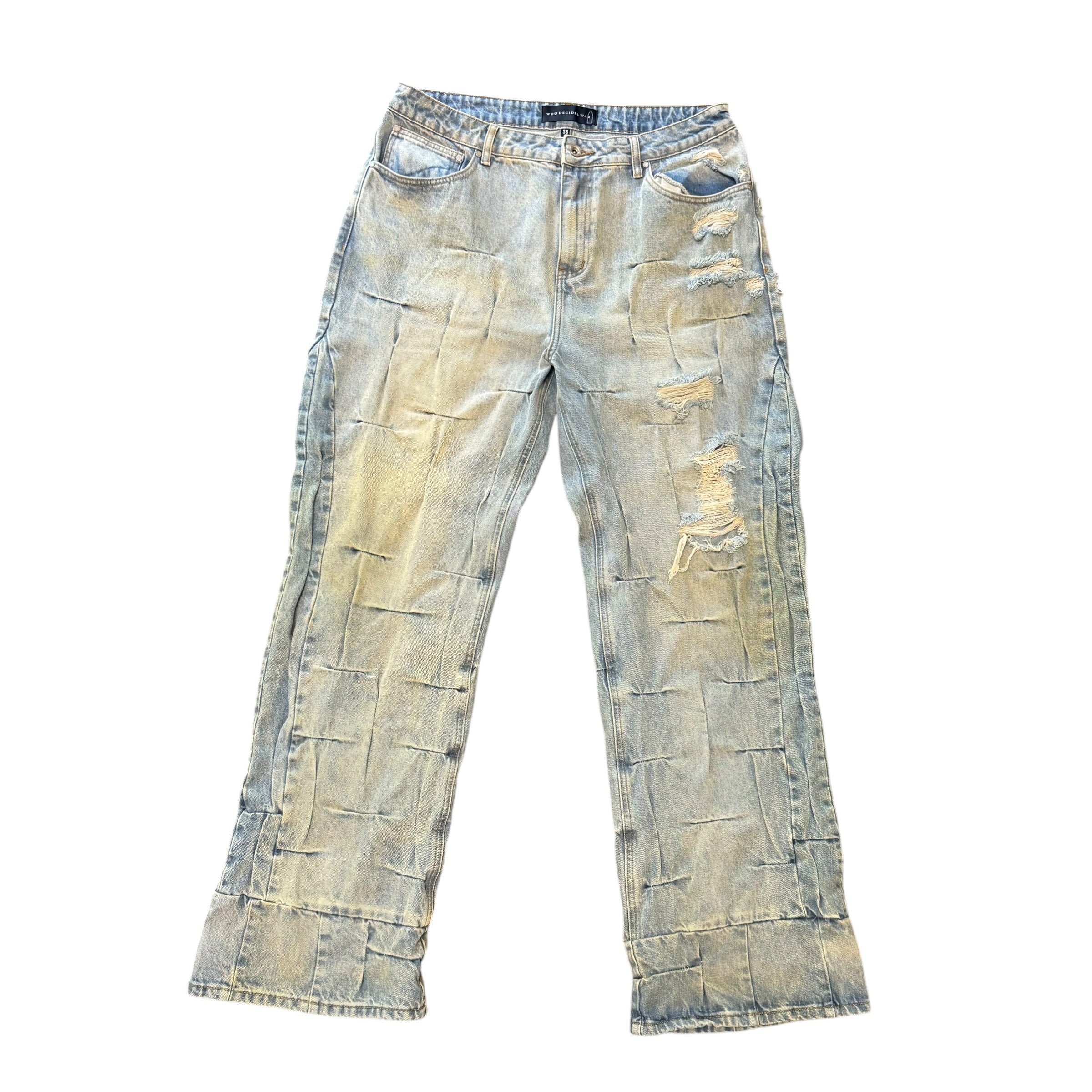 Who Decides War Blue Gathered Jeans
