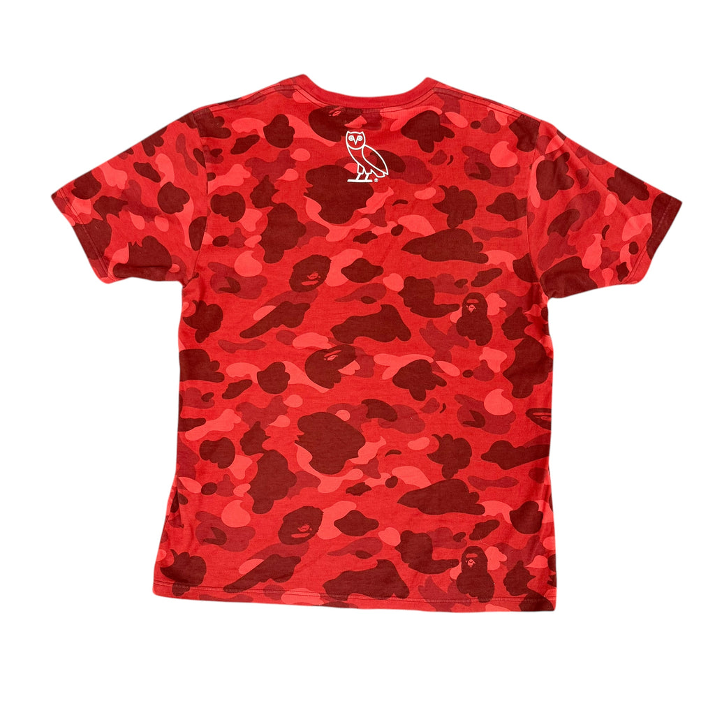 Bape X OVO Camo Tee Red