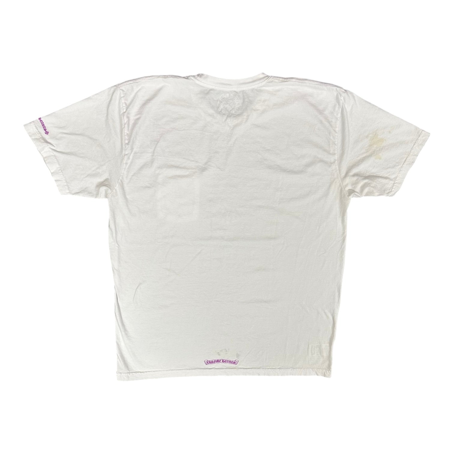 Chrome Hearts  Purple Script Neck White Tee