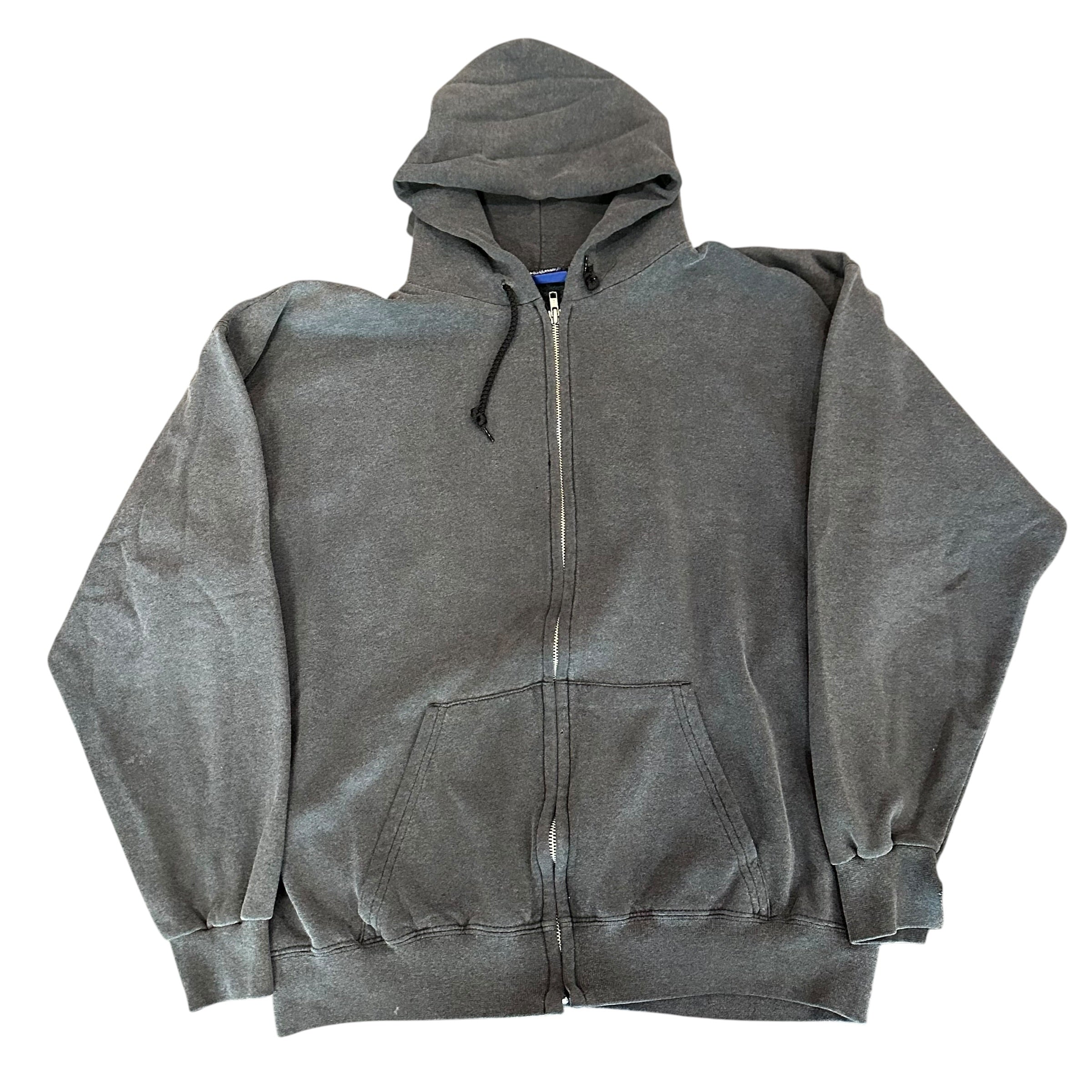 Vintage Faded Black Zip Up Hoodie