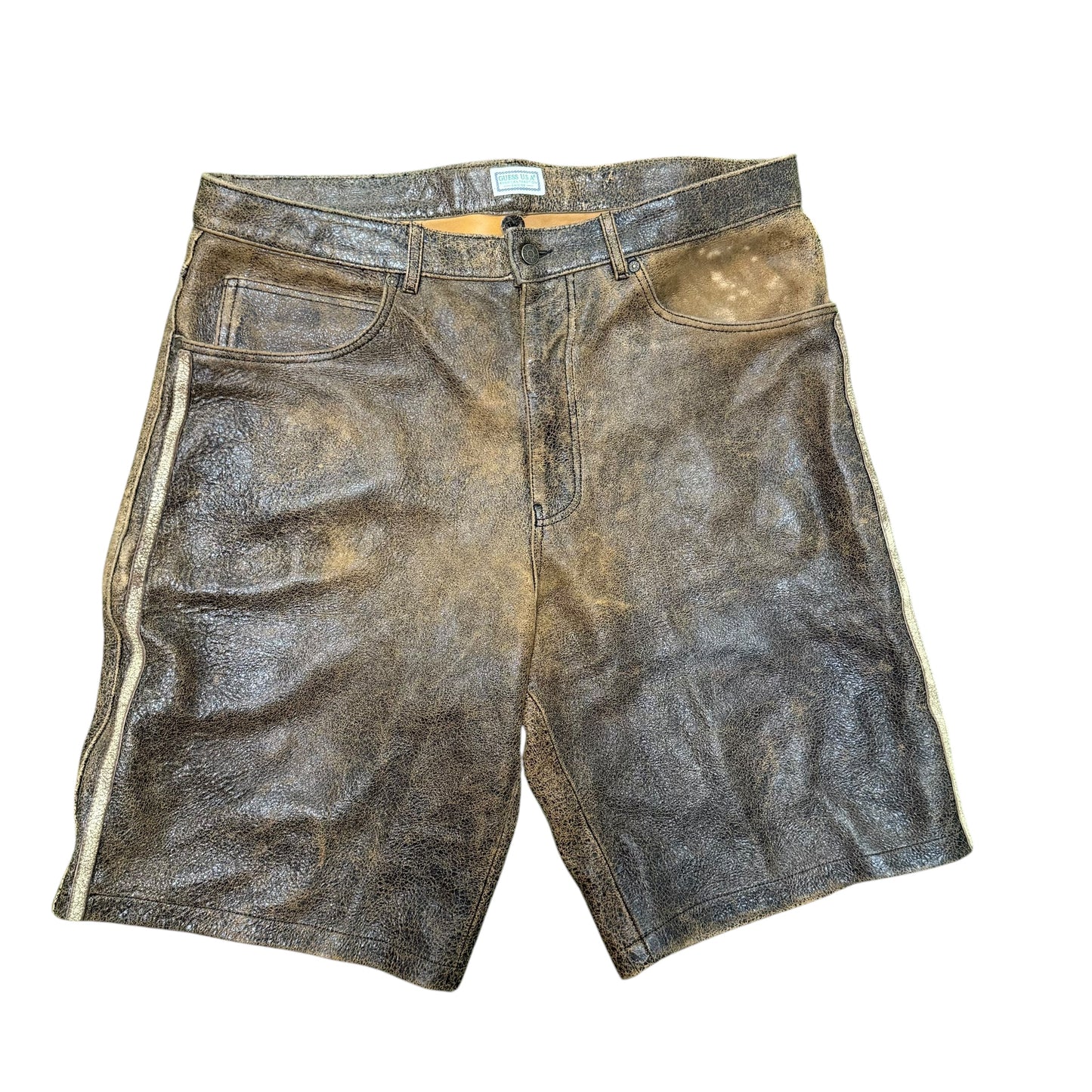 Guess USA Crackle Leather Short