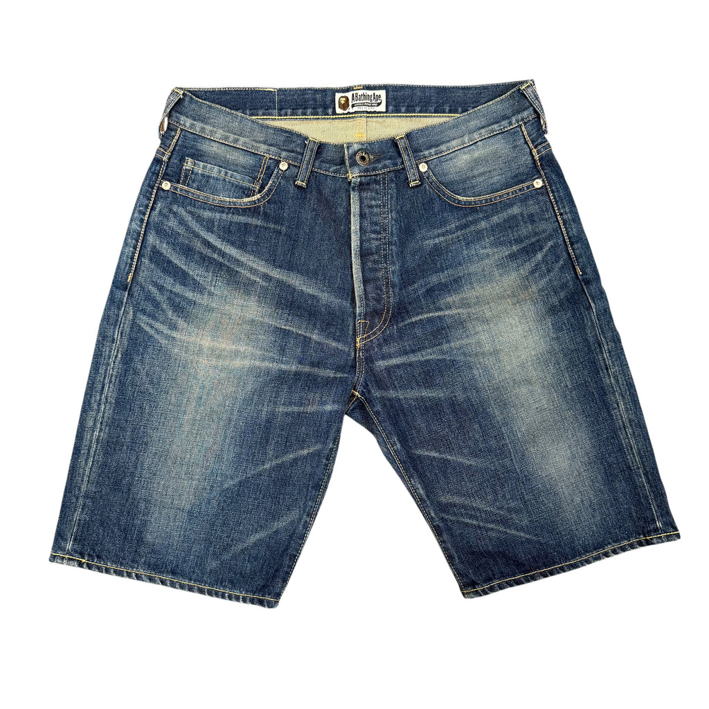 A Bathing Ape Twin Sta Relaxed Fit Denim Shorts