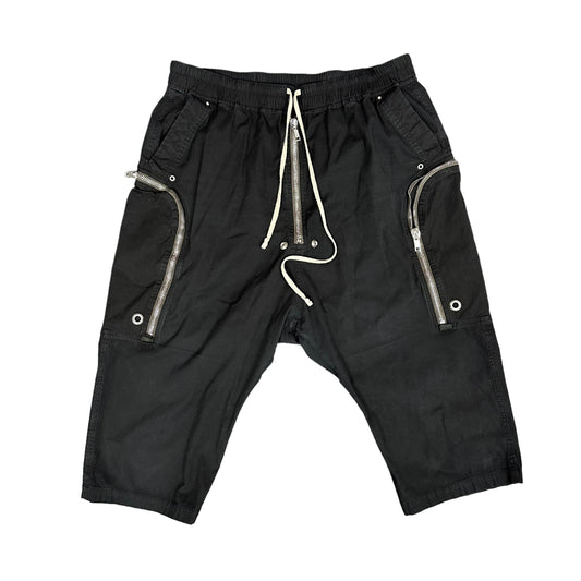 Black Rick Owens Cargo Zipper Shorts