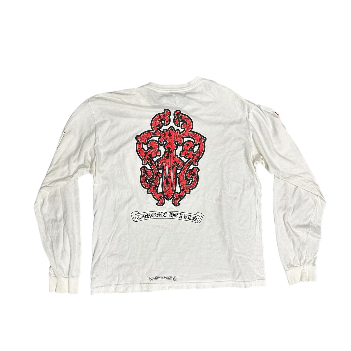 Chrome Hearts Red Dagger L/S Pocket Tee