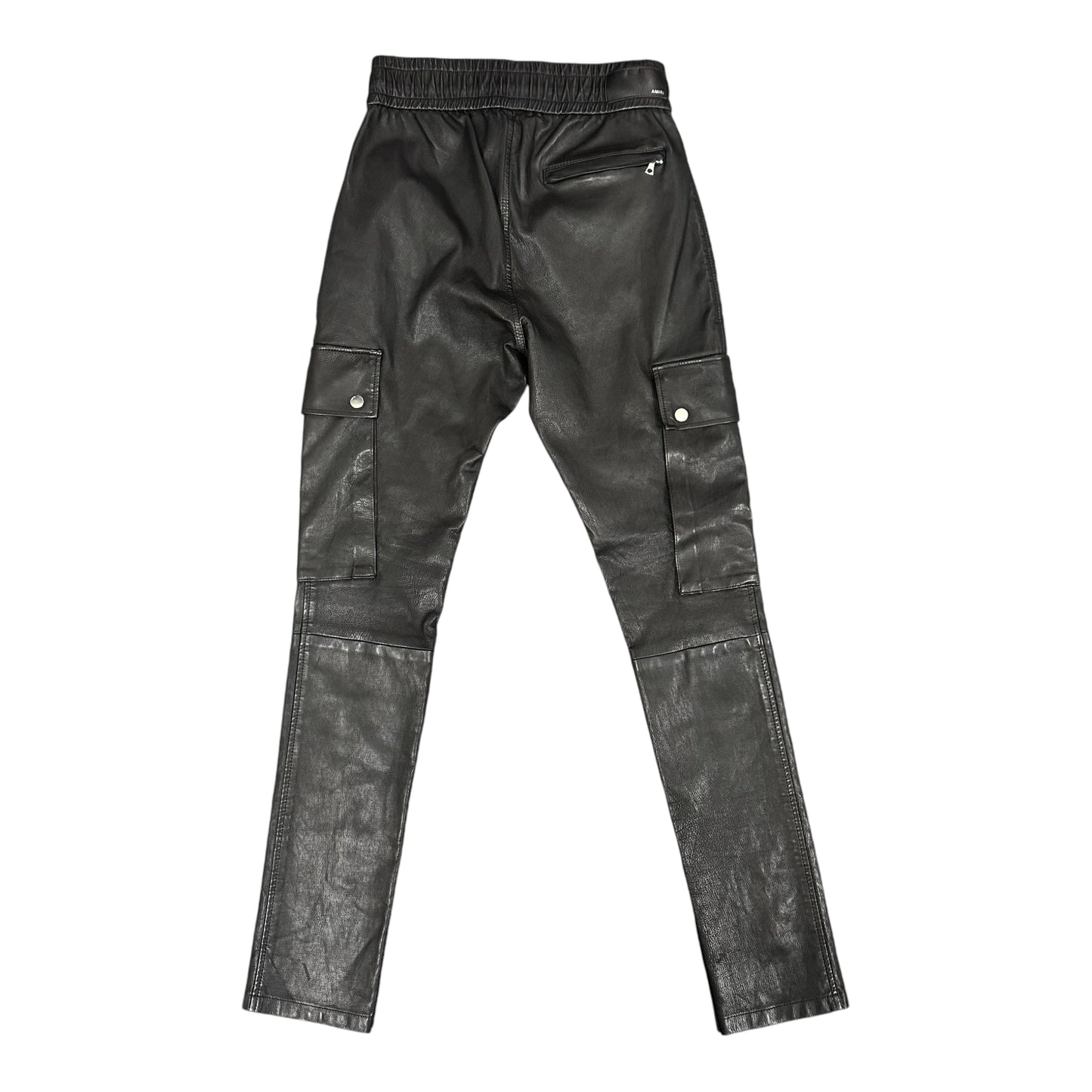 Amiri Black Leather Cargo Pants