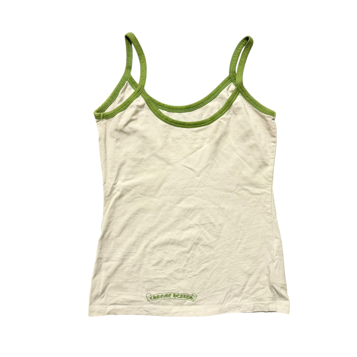 Chrome Hearts White and Green Horseshoe Short Camisole Top
