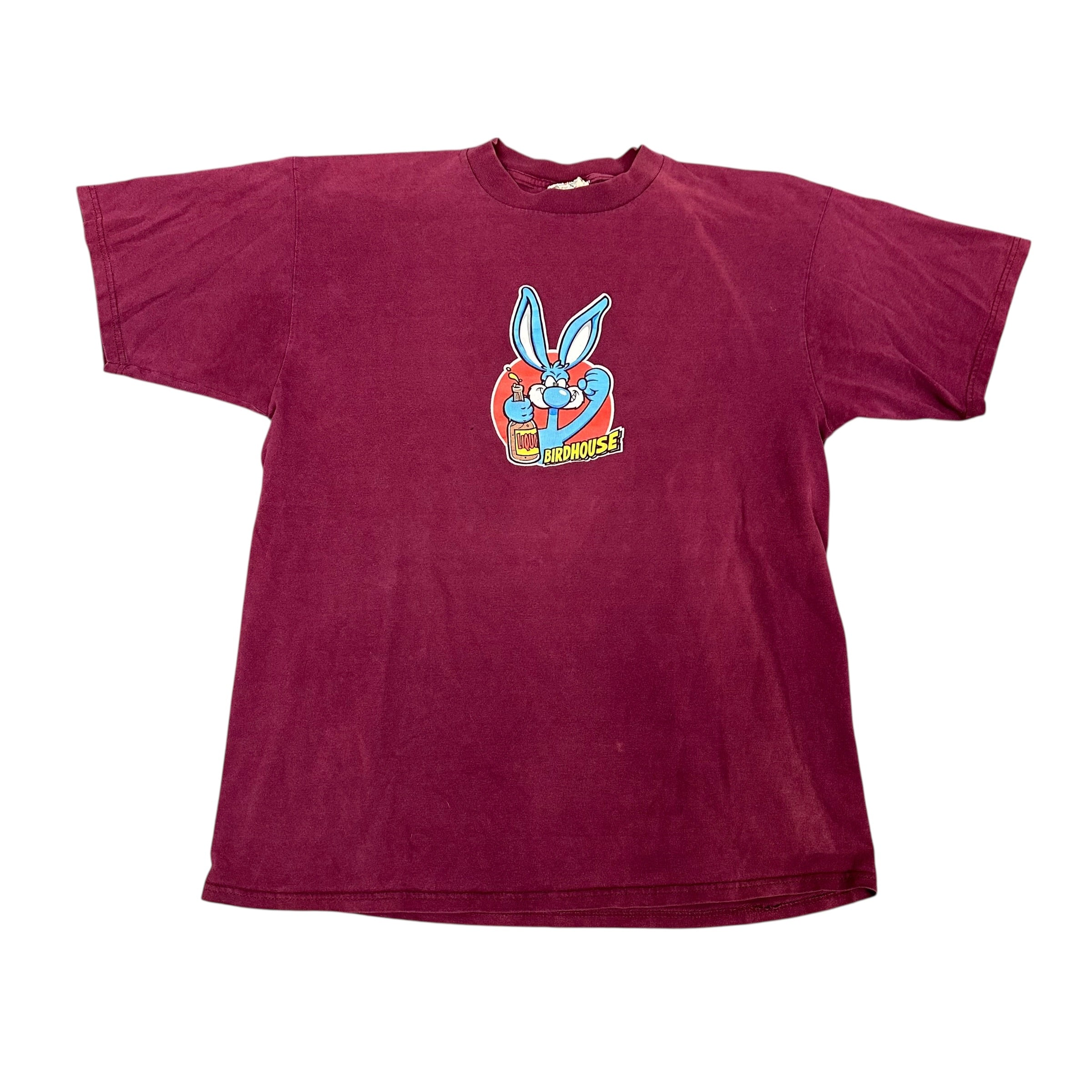 Vintage Birdhouse Rabbit Burgundy Tee