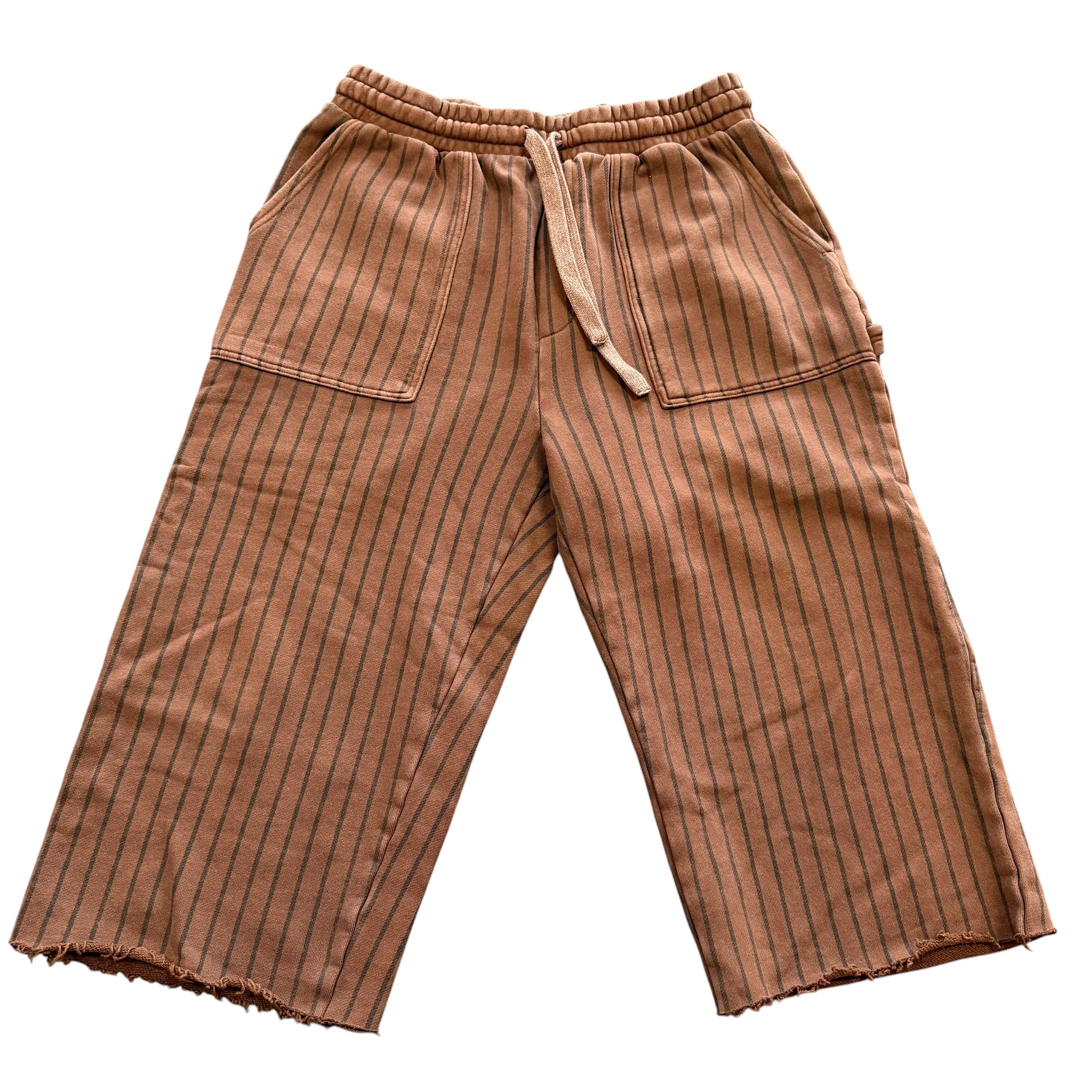 Brown Striped Sweatshorts