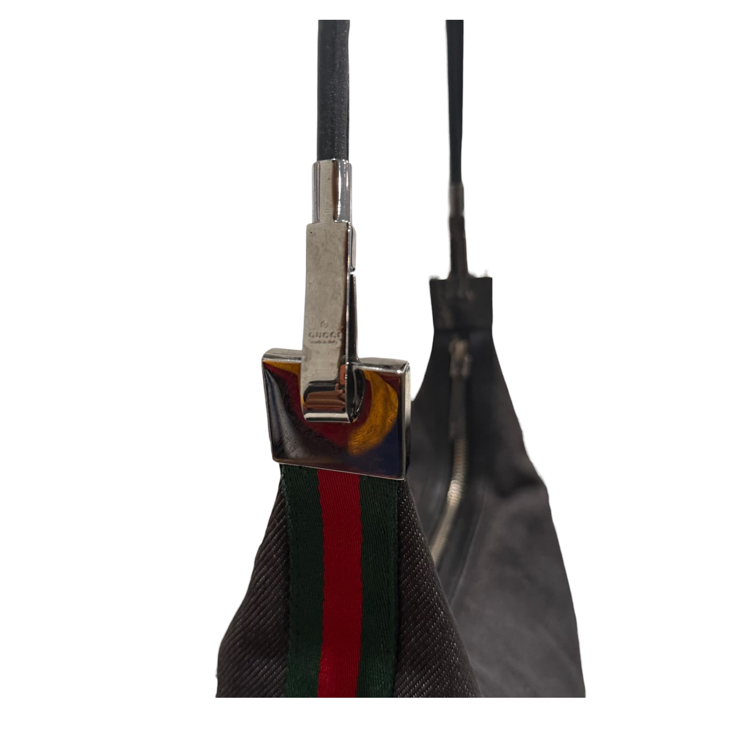 Gucci GG Canvas Denim Web Shoulder Bag
