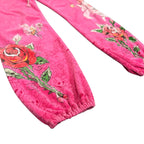 Ed Hardy Pink Skull Rose Velour Sweatpants