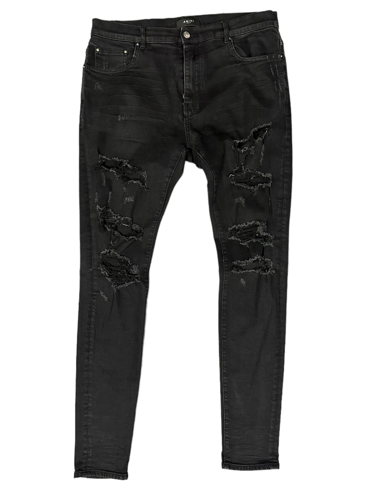 Black Amiri Distressed Denim