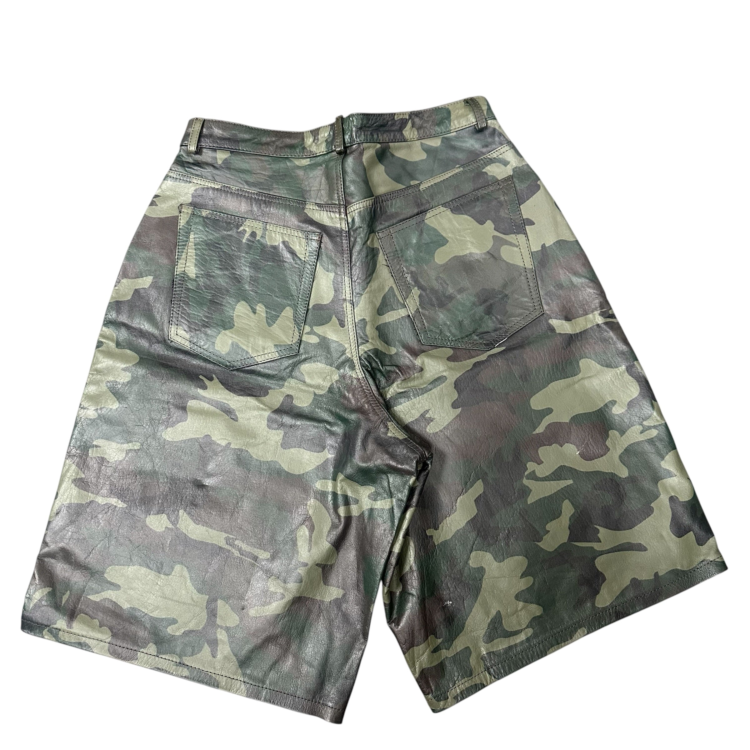 GV Gallery Raspberry Hills "Barrack" Camo Leather Shorts