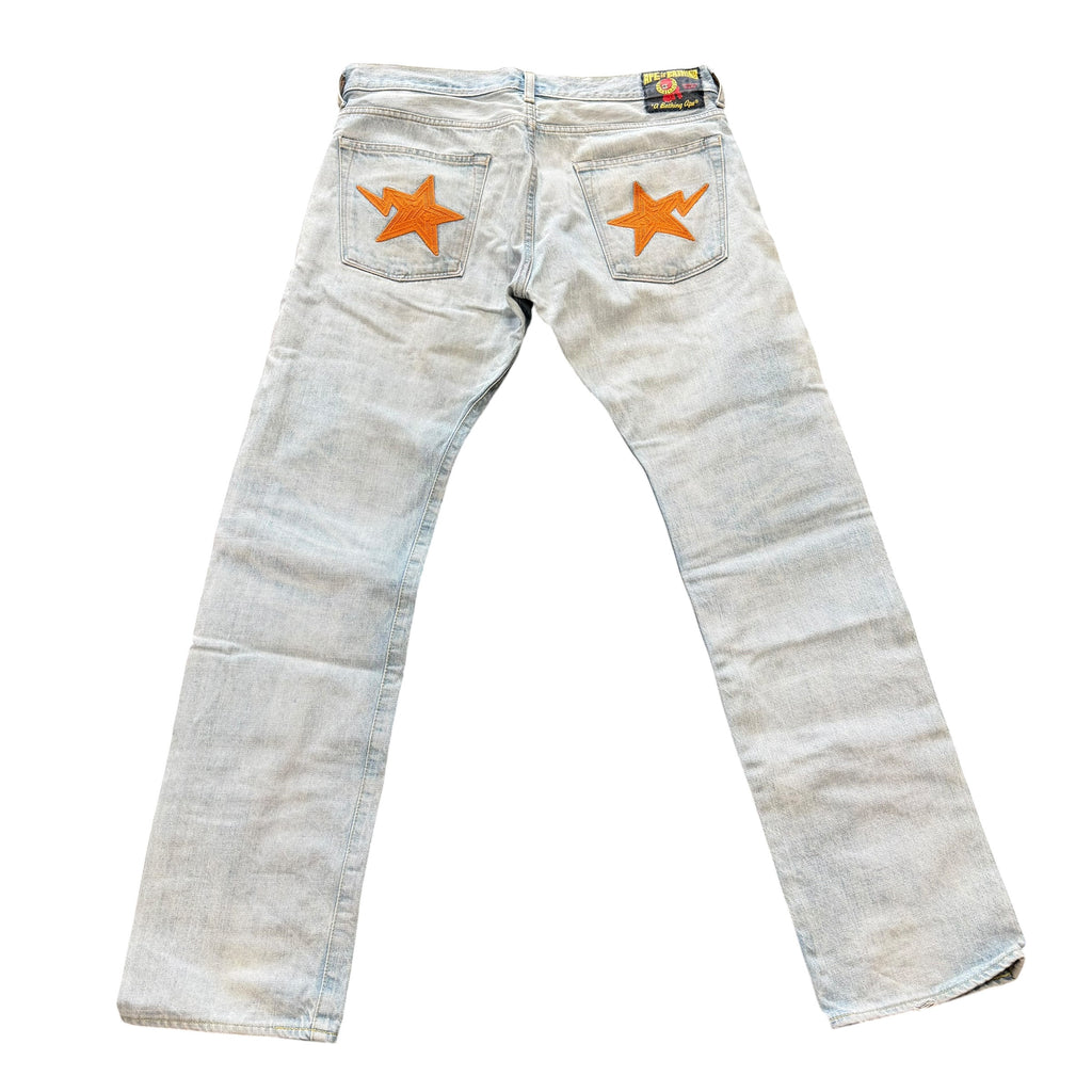 Bape Sta Light Blue/Orange Denim Jeans