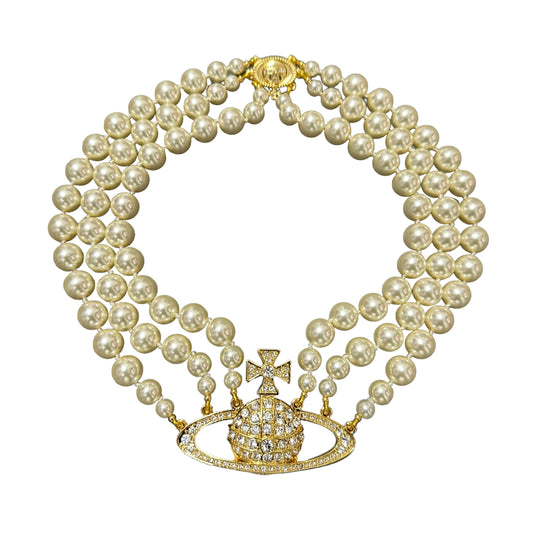 Triple Pearl Vivienne Choker