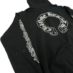Black Chrome Hearts Scroll Zip Up