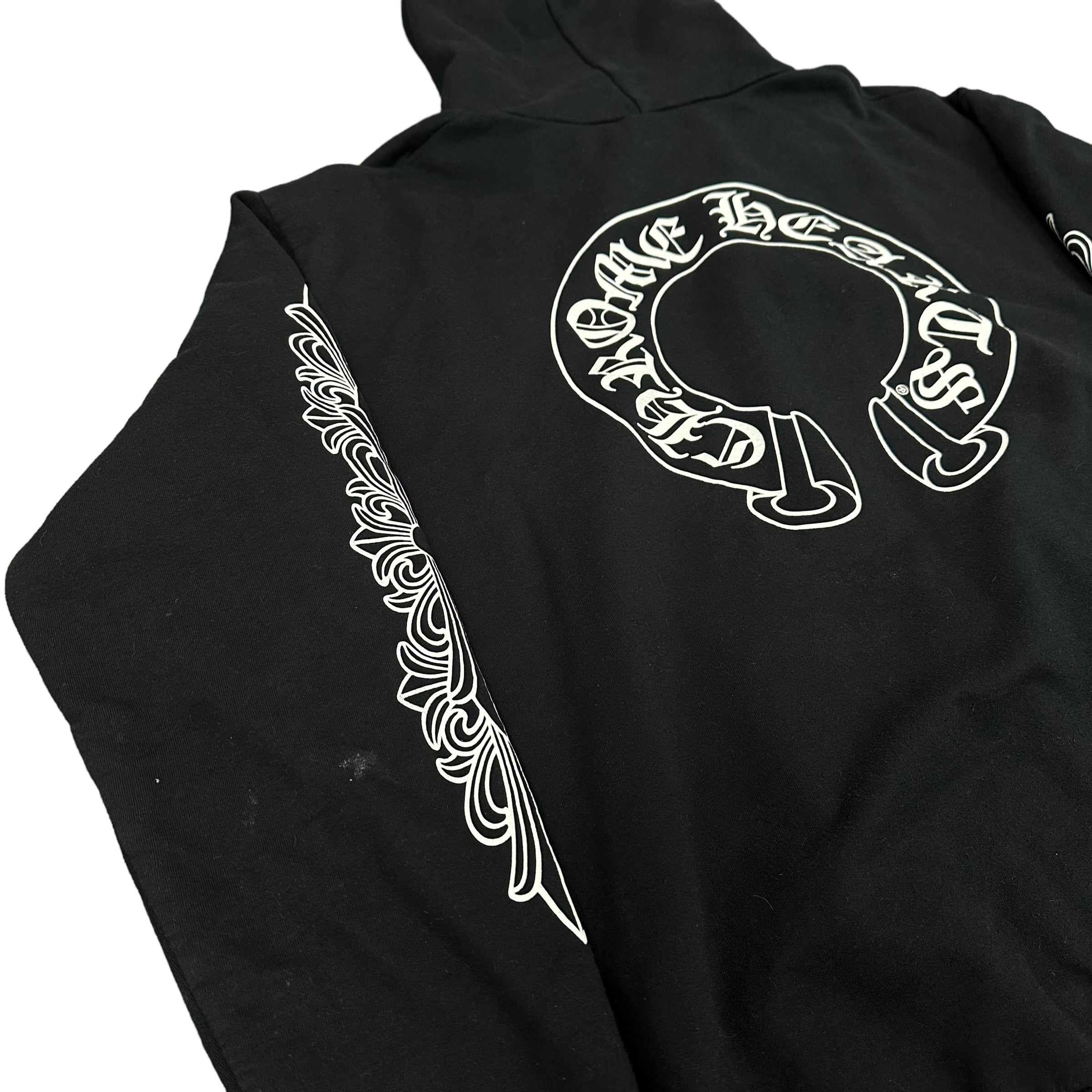 Black Chrome Hearts Scroll Zip Up