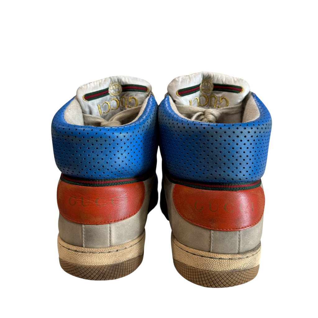 Gucci Screener Blue/Tan/Orange High Sneakers (No Box)
