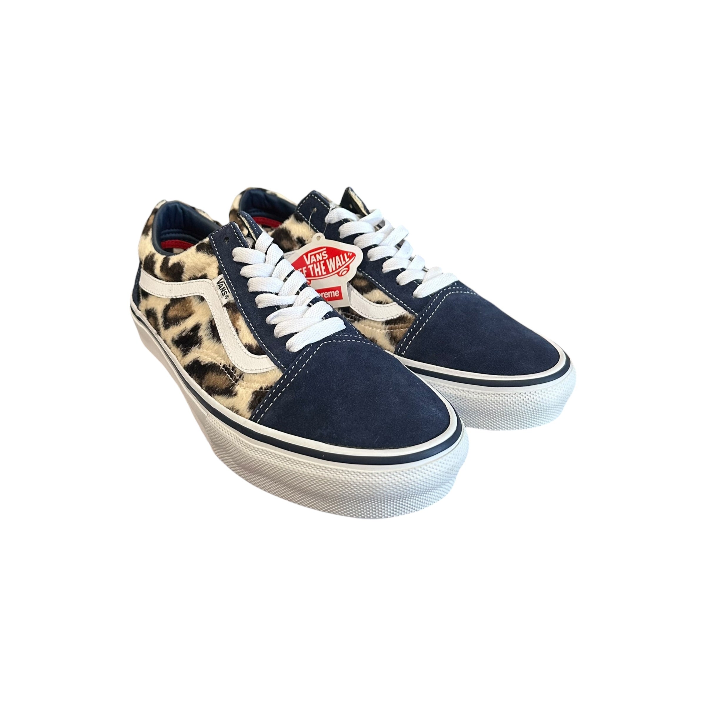 NEW 2023 Supreme x Vans Old Skool Navy/Leopard