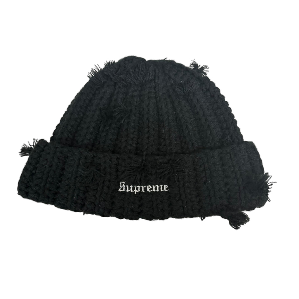 Supreme Hand Tied Chunky-Knit Beanie ‘Black’