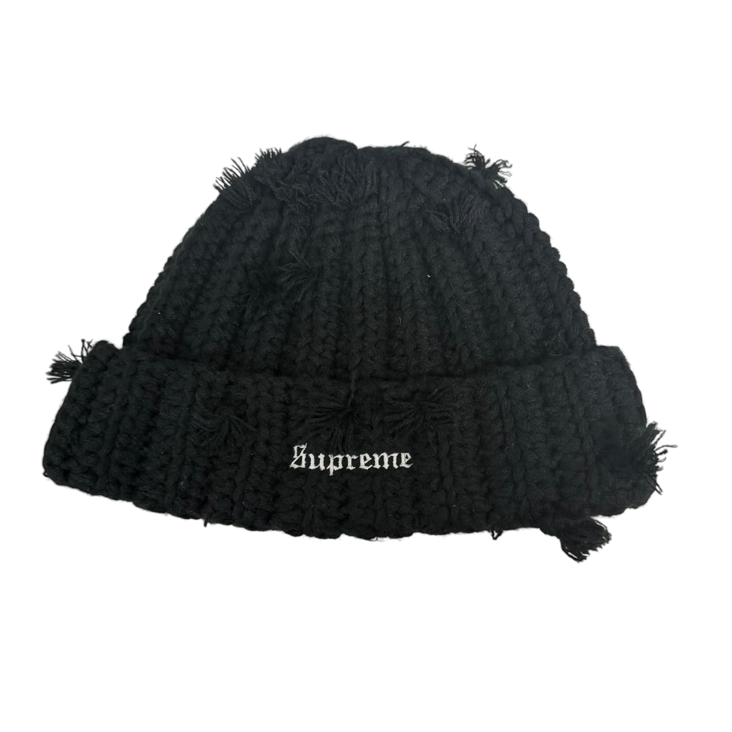 Supreme Hand Tied Chunky-Knit Beanie ‘Black’