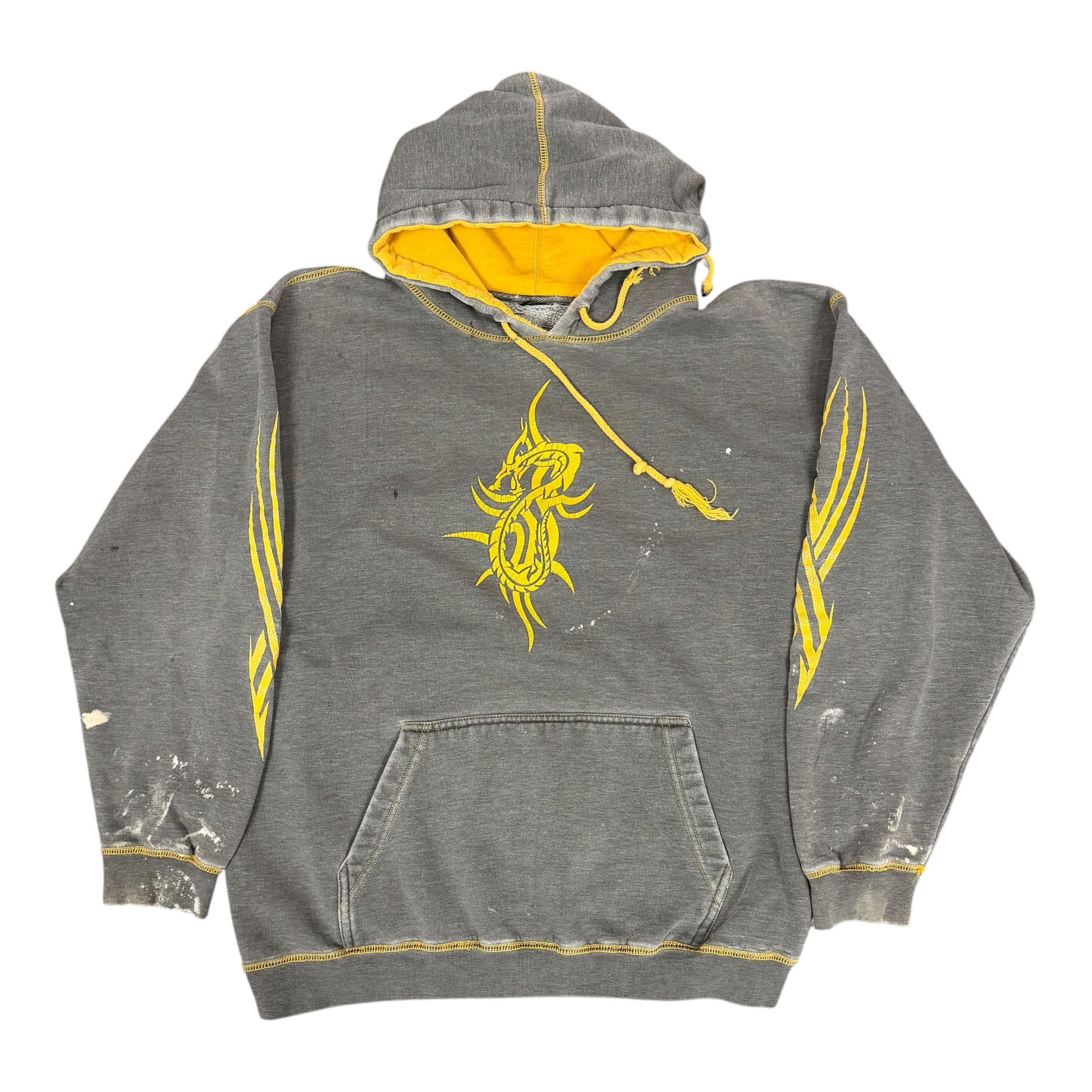 Distressed Grey Y2K Hoodie