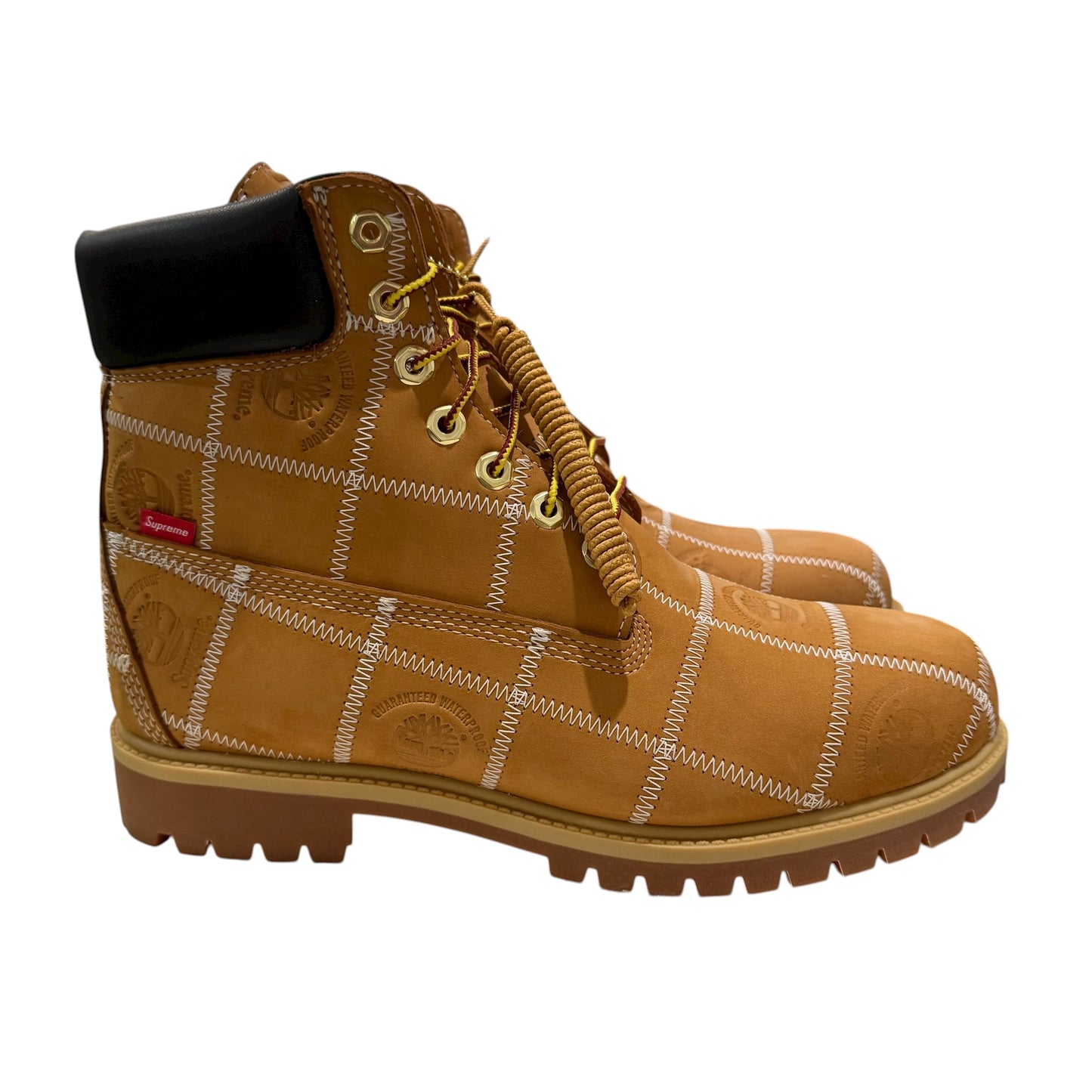 NEW Supreme x Timberland Patch Boots Wheat