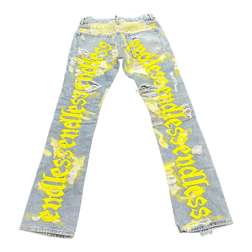Endless Boro Stitch Yellow Jeans