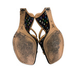 Louis Vuitton Black Monogram Multicolor Wedge Sandals